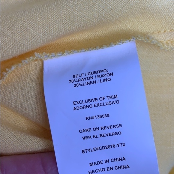 Sunflower yellow Embroidered boho Mini dress summer linen new with tags - Picture 9 of 13